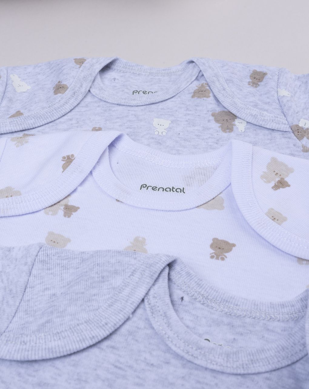 Pack 5 body grigio/bianco neonato