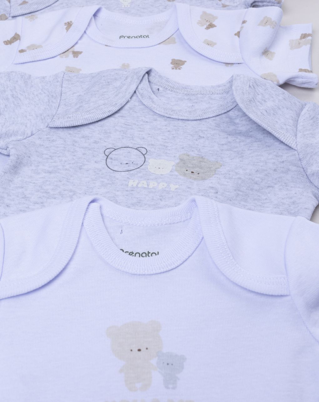 Pack 5 body grigio/bianco neonato