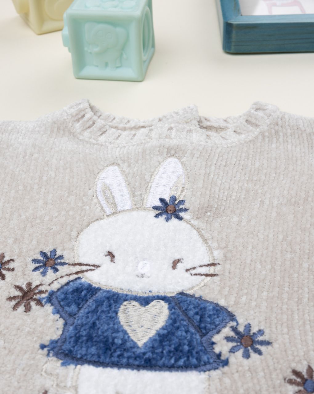 Maglia bimba beige coniglietto