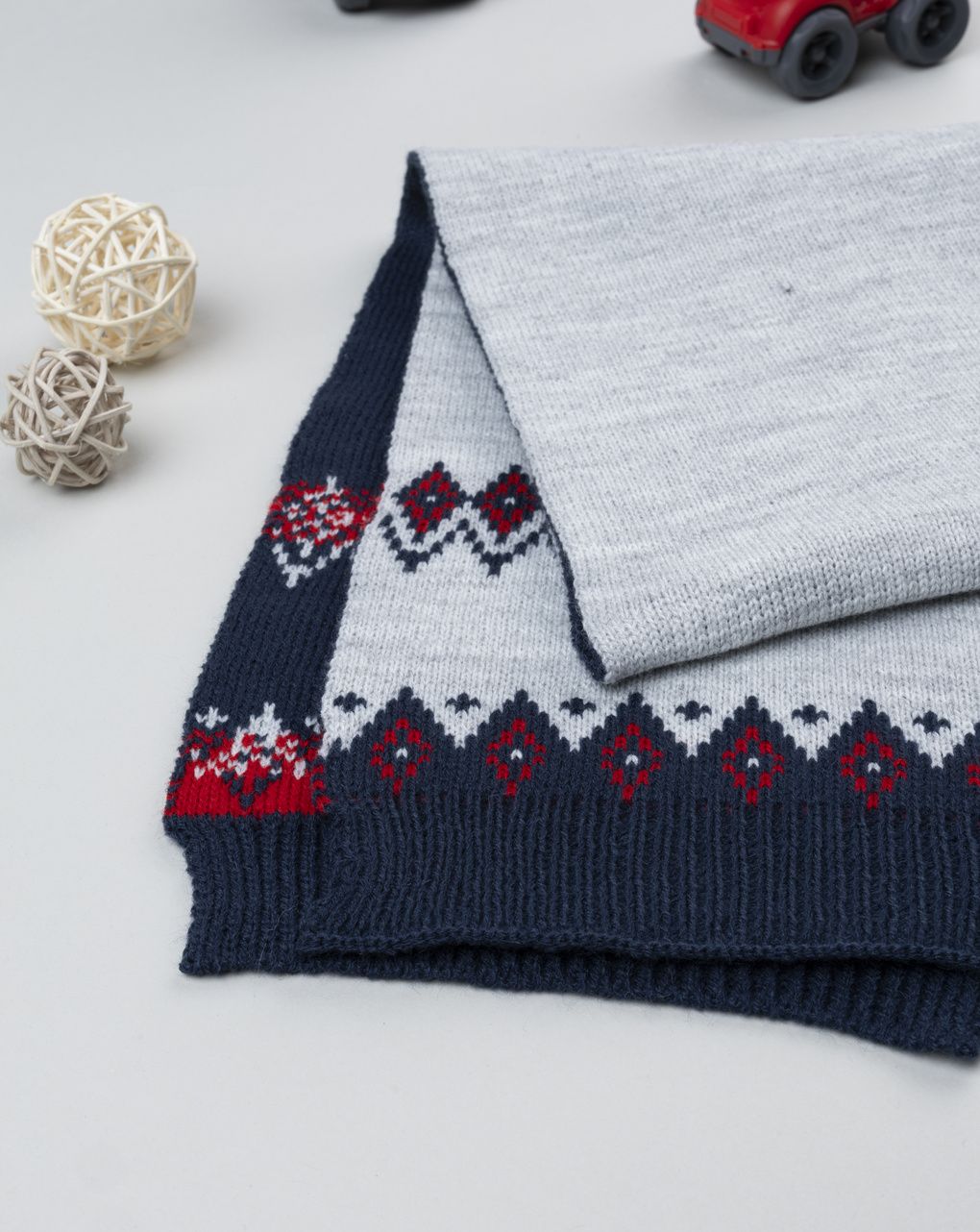 Sciarpa bambino blu/grigia