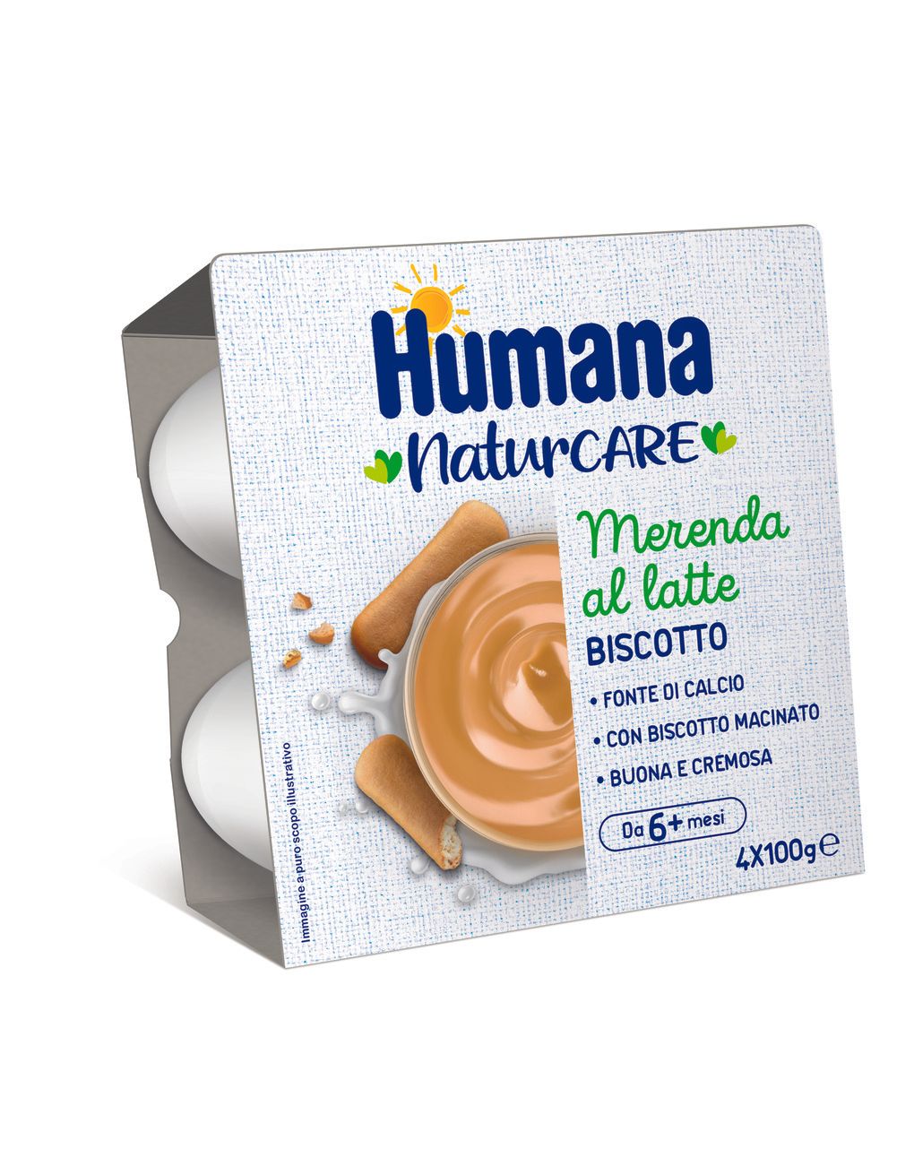 Merenda al latte biscotto 4x100g - humana