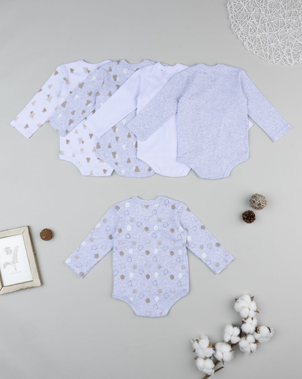 Pack 5 body maniche lunghe bimbo orsetti