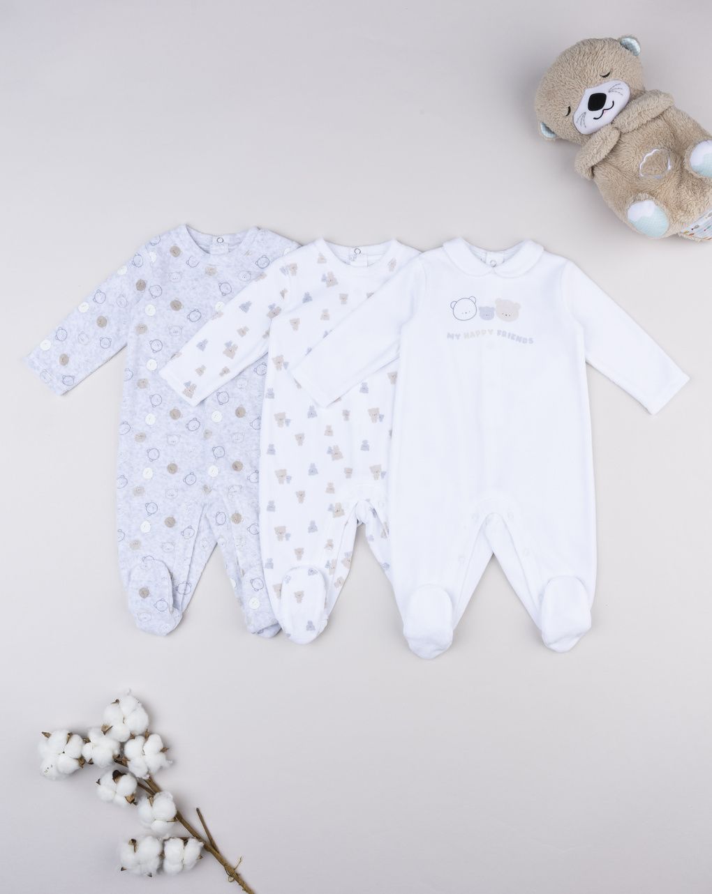 Pack 3 tutine neonato orsetti - corredino