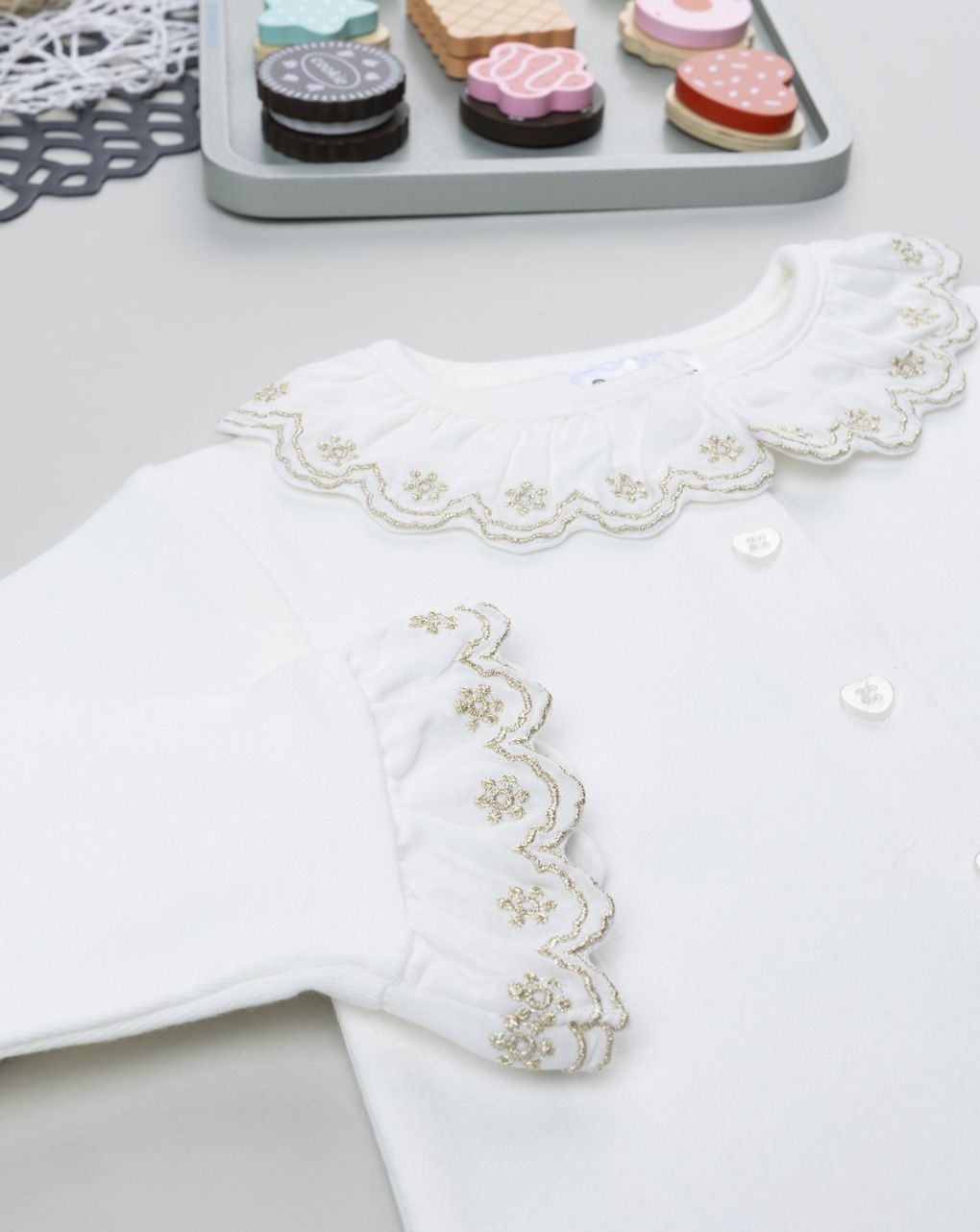 Body bimba bianco con colletto