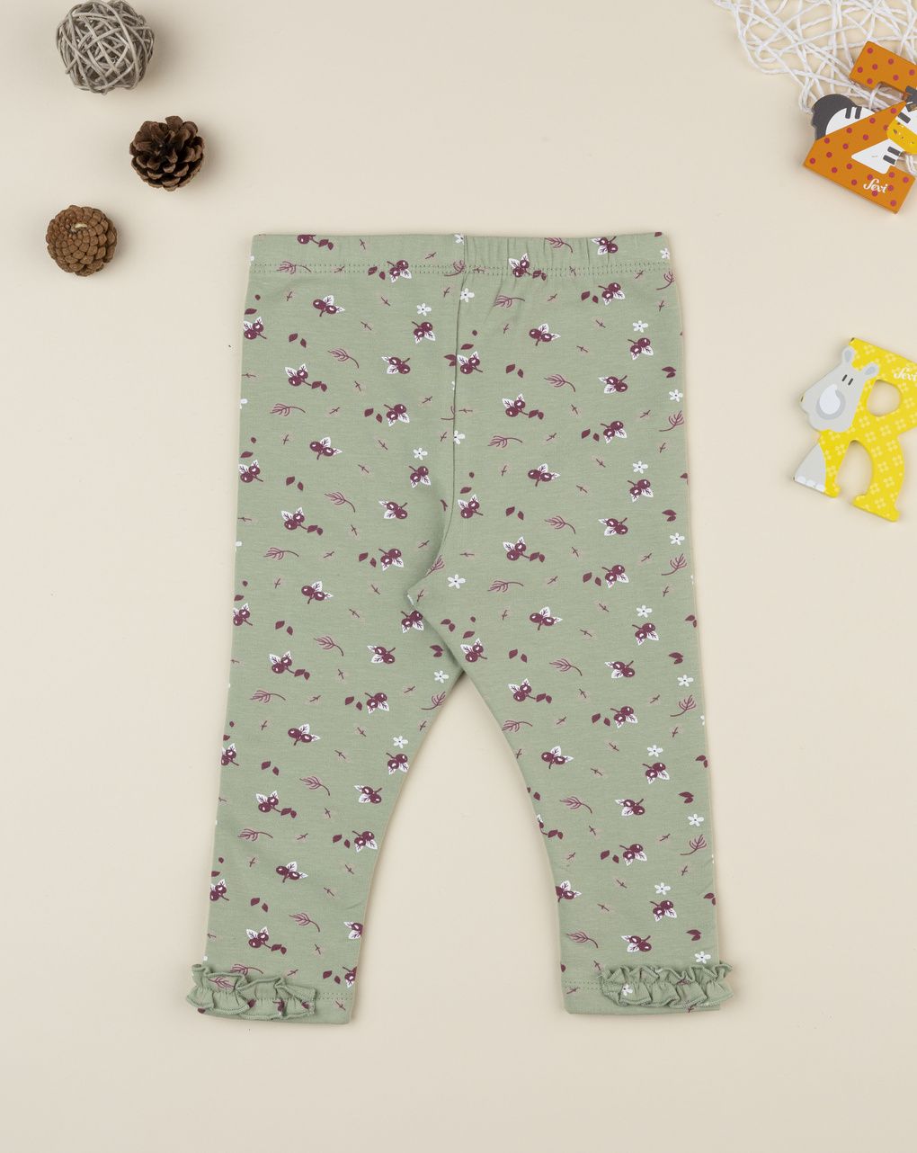Legging bimba verde stampato