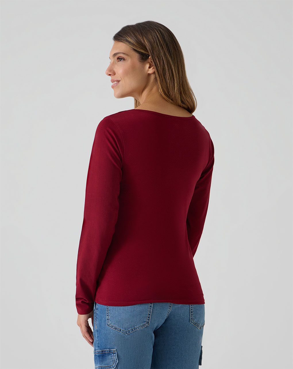 T-shirt allattamento rossa maniche lunghe