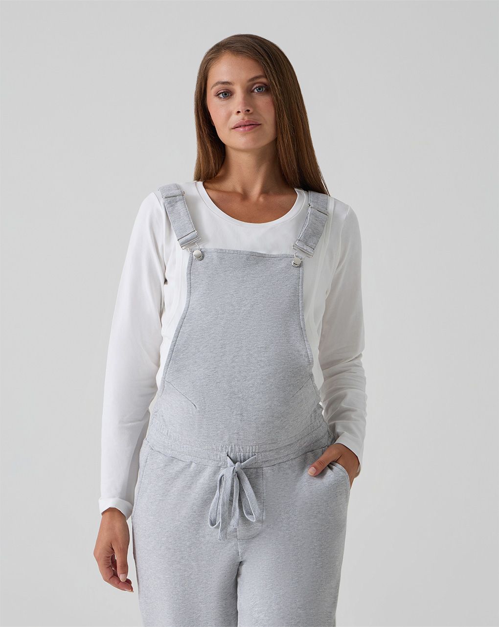 Salopette premaman allattamento grigio