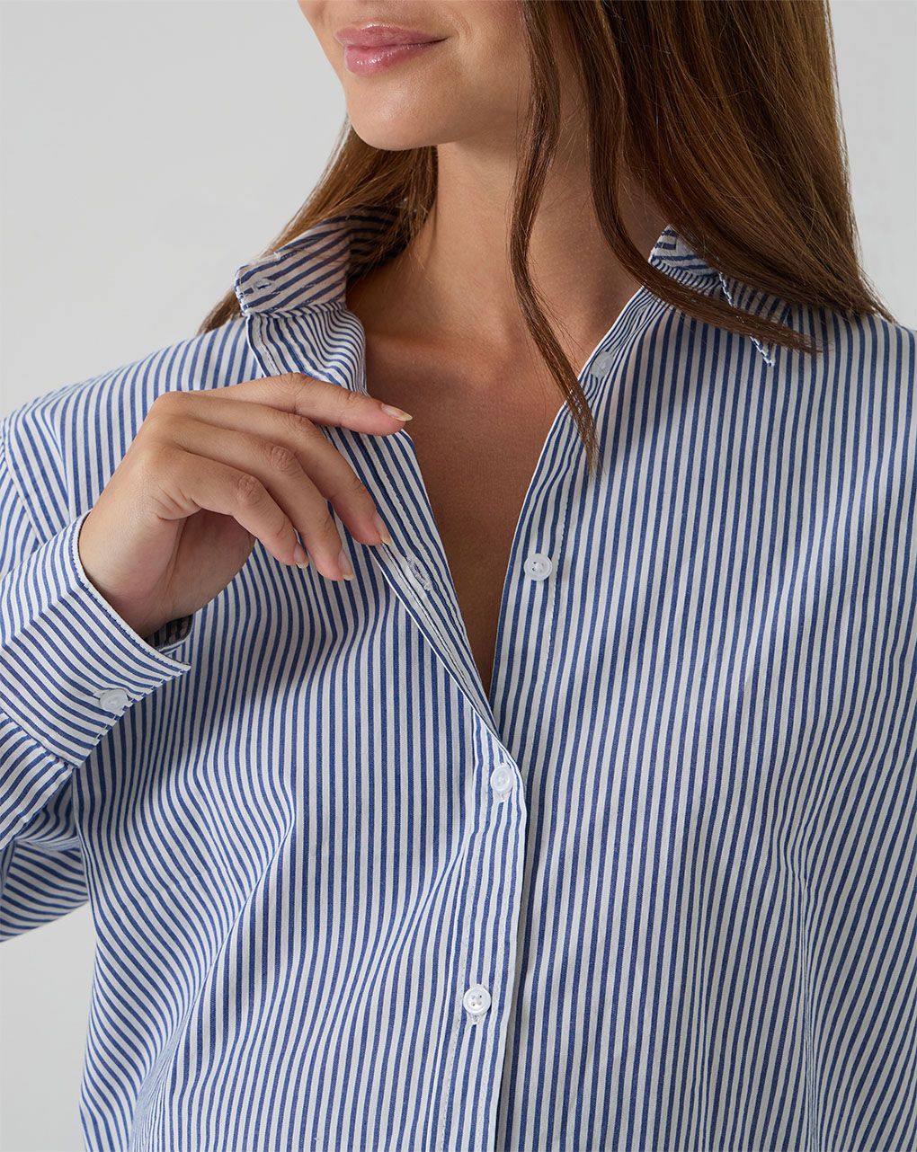 Camicia premaman righe bianche blu