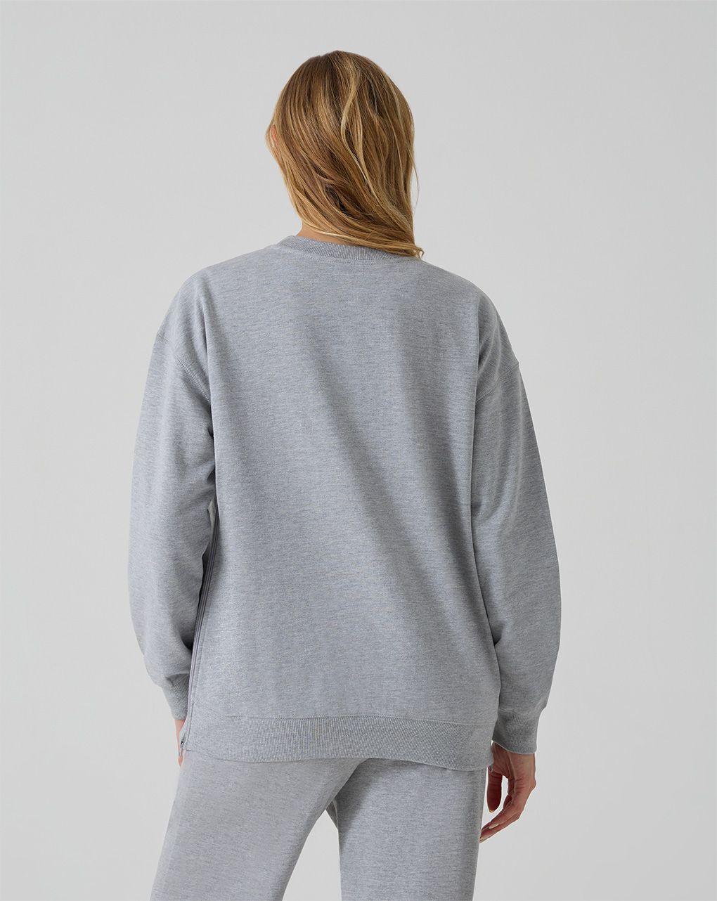 Felpa grigia premaman con ricamo