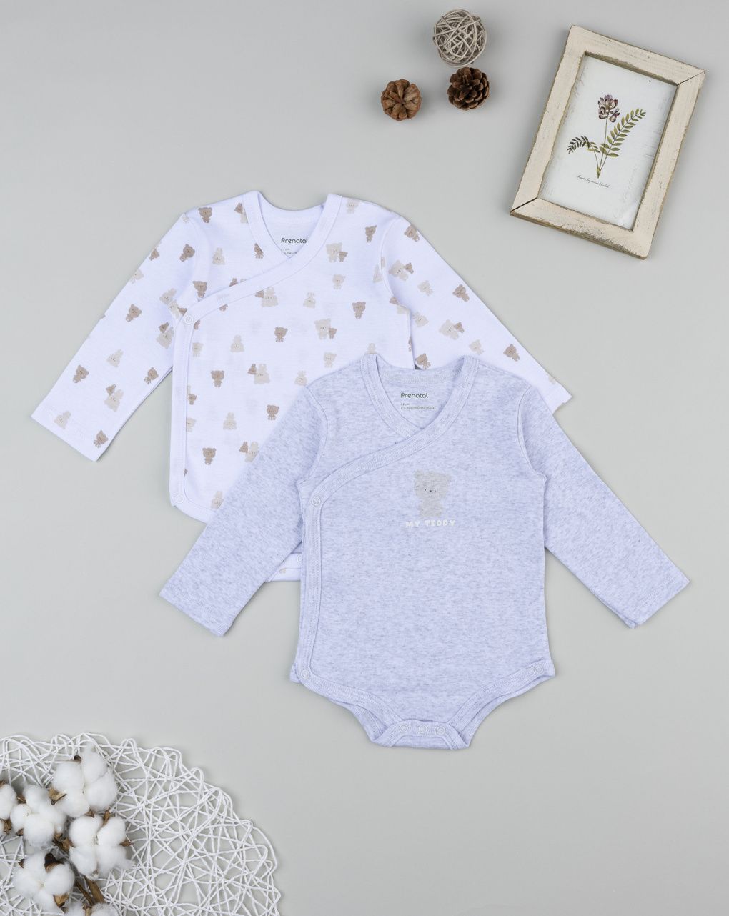 Pack 2 body bimbo manica lunga orsetti