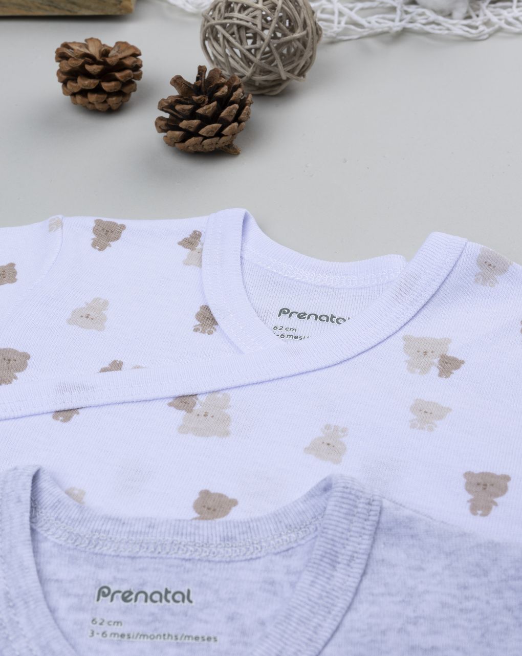 Pack 2 body bimbo manica lunga orsetti