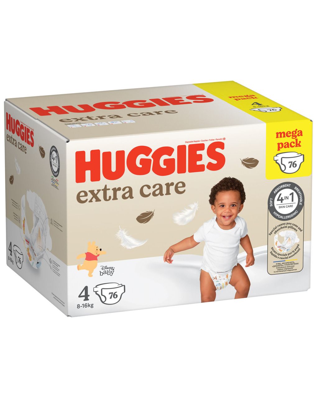 Pannolini extra care mega pack tg.4 (8-16 kg) - 76 pannolini - huggies