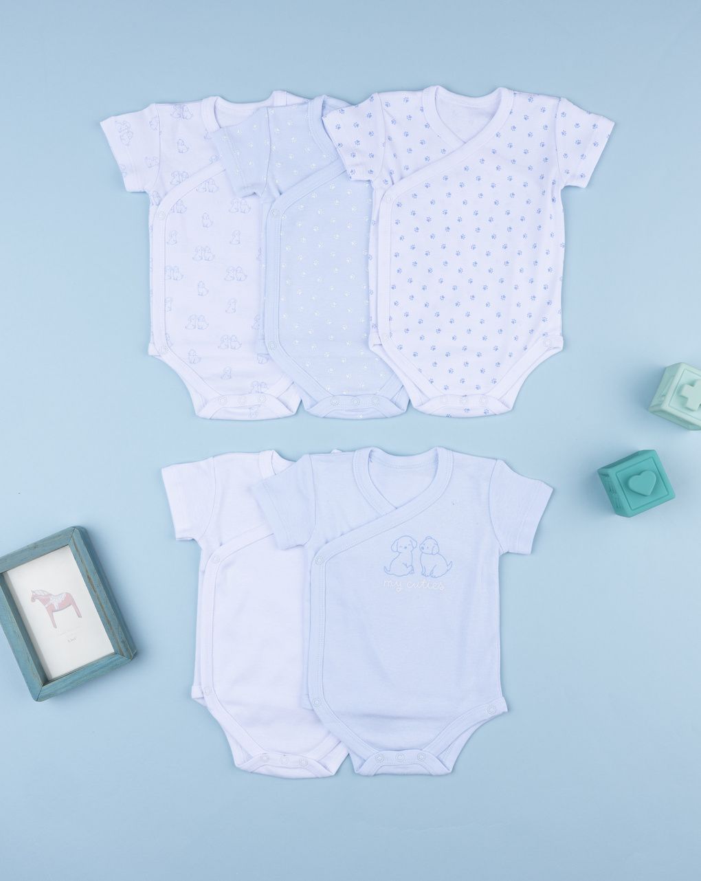 Pack 5 body neonato cagnolini
