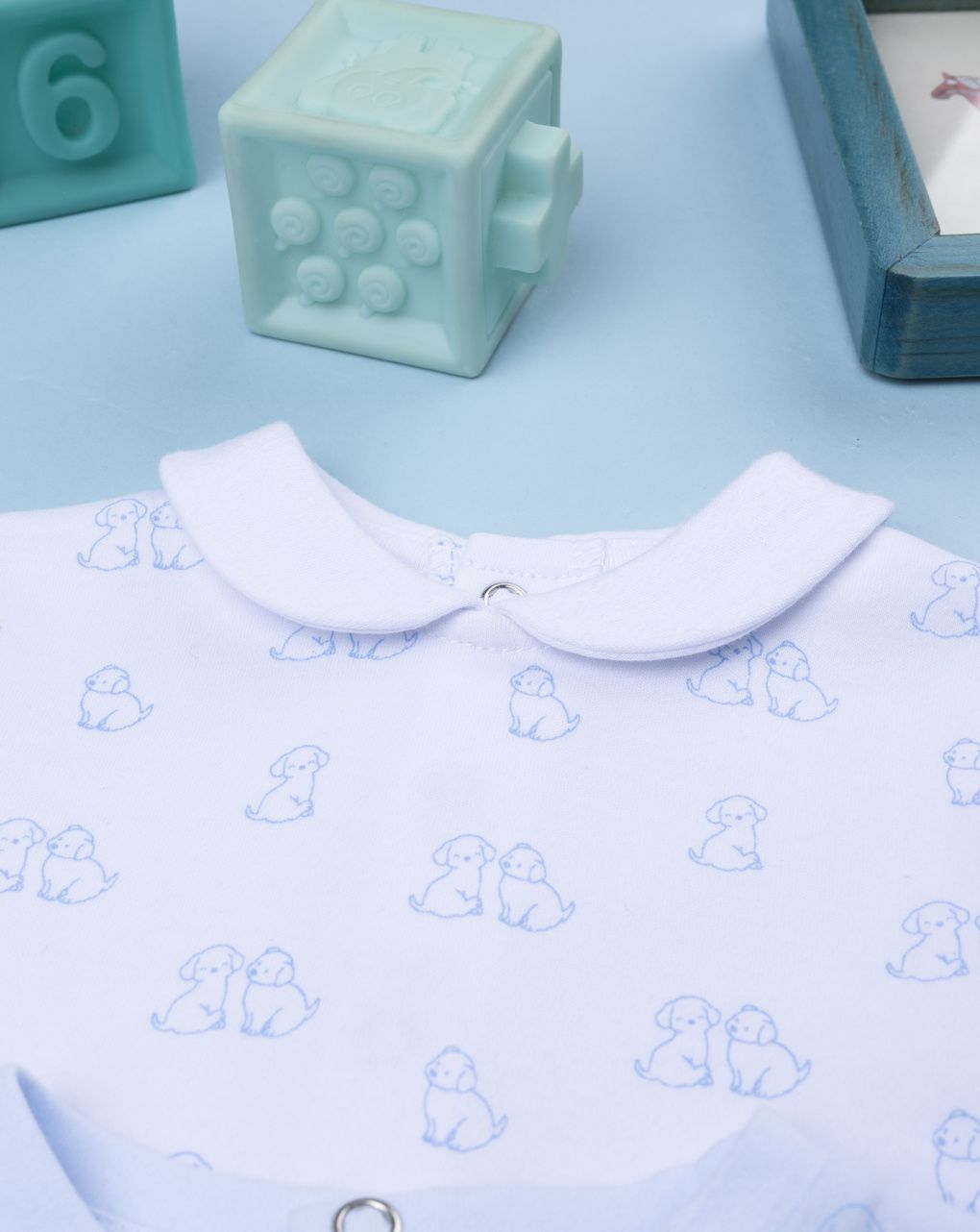 Pack 2 tutine bimbo bianco/azzurro allover