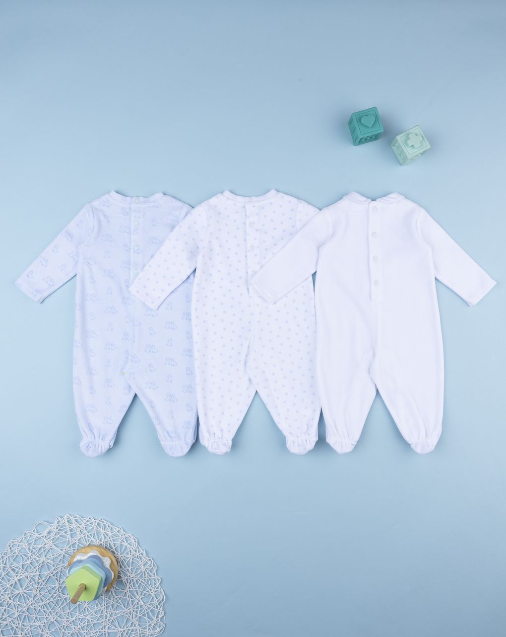 Pack 3 tutine in ciniglia neonato - corredino