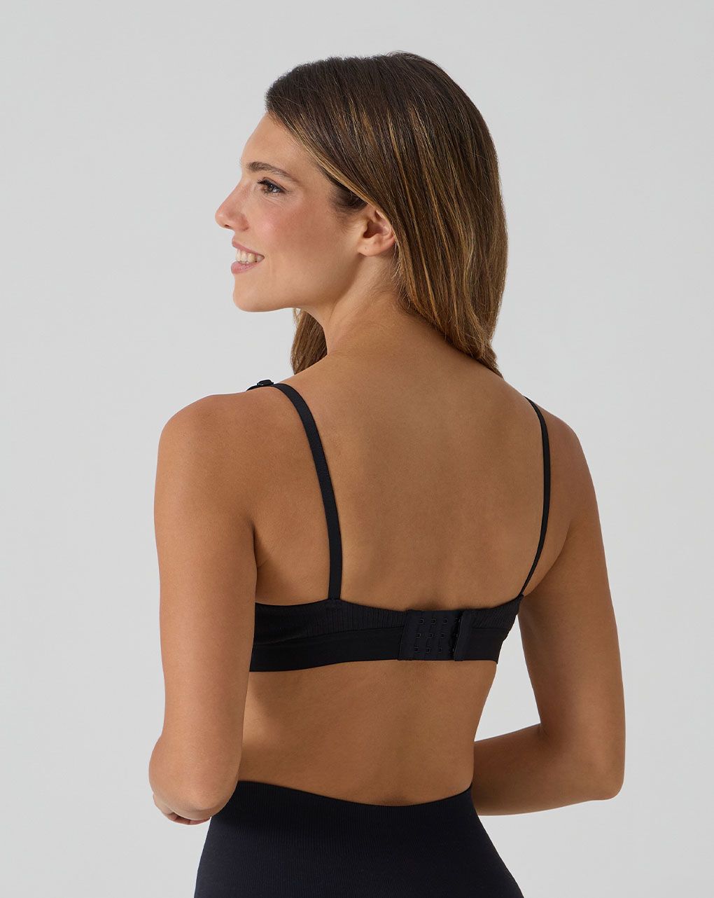 Reggiseno allattamento nero costine