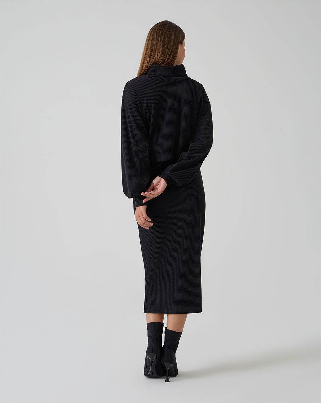 Completo lungo premaman maglia e gonna nero