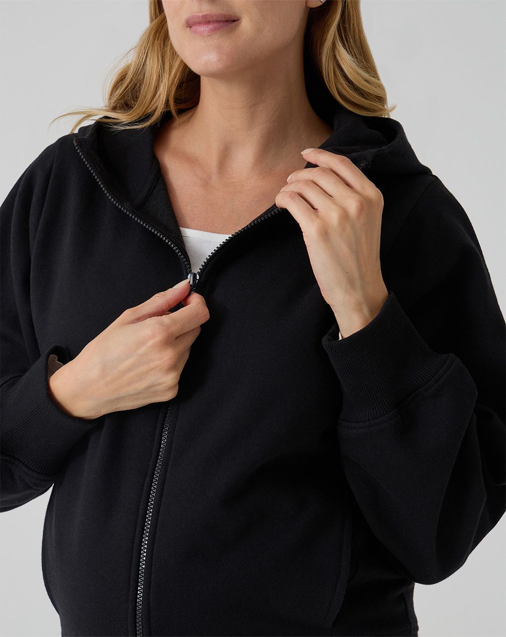 Cardigan felpa premaman con cappuccio