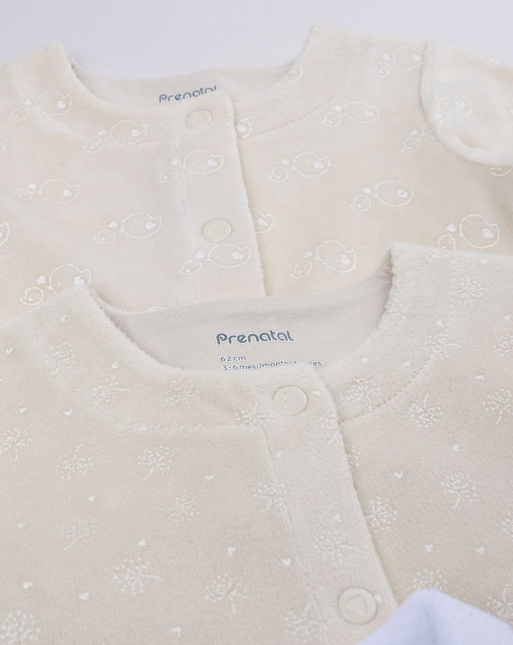 Pack 3 tutine bimba maniche lunghe bianca/beige