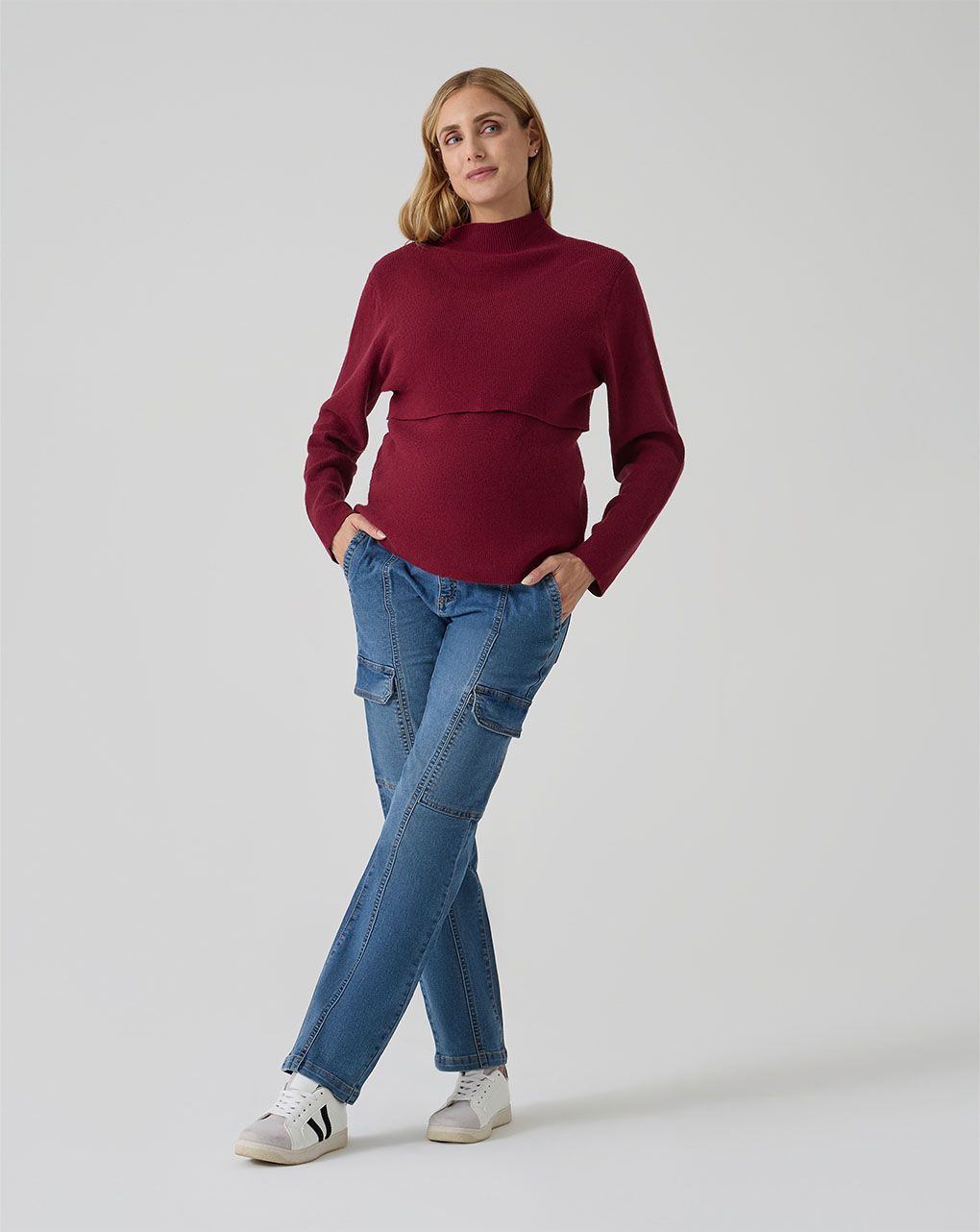 Pantalone premaman denim cargo