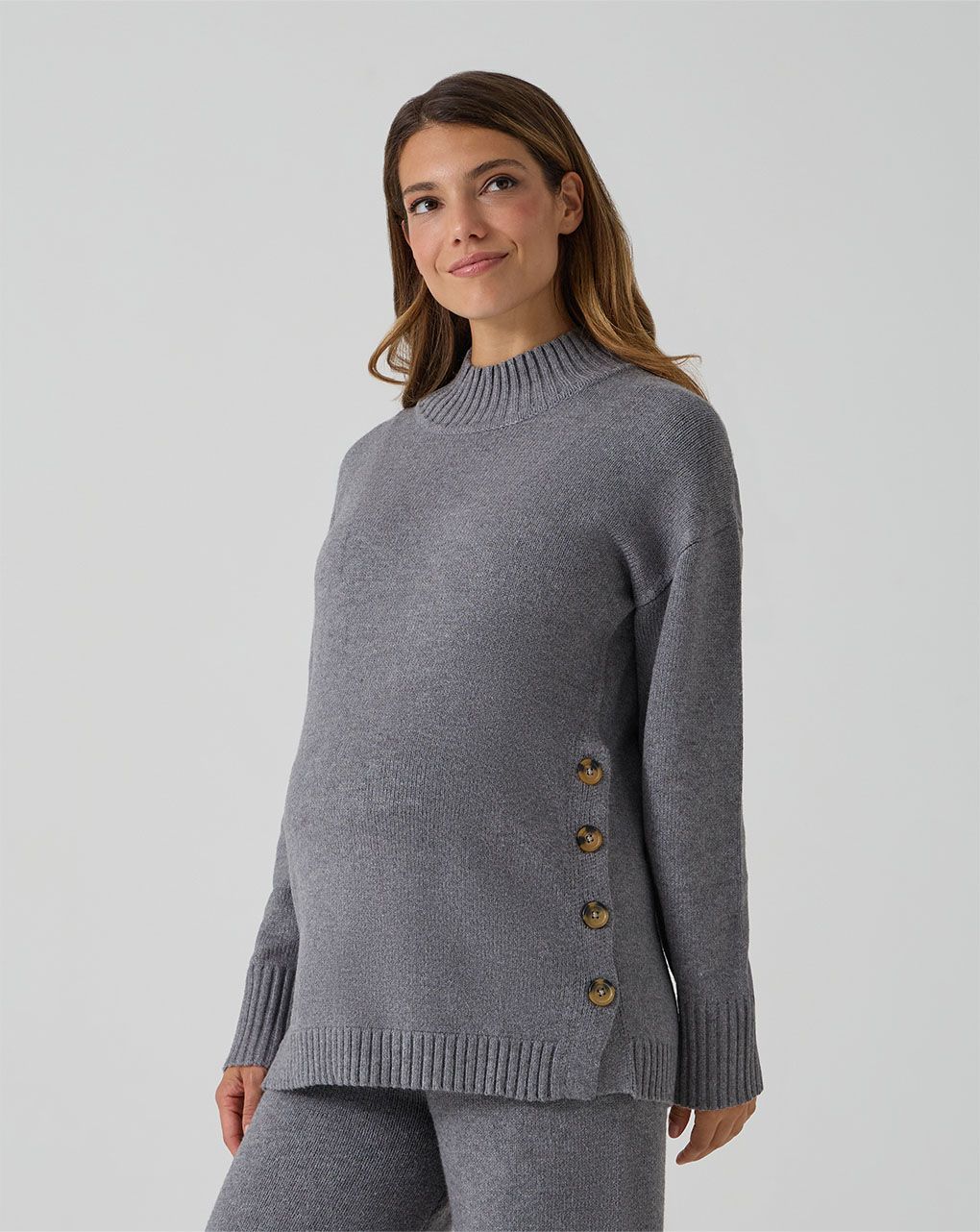 Maglione allattamento tricot grigio scuro