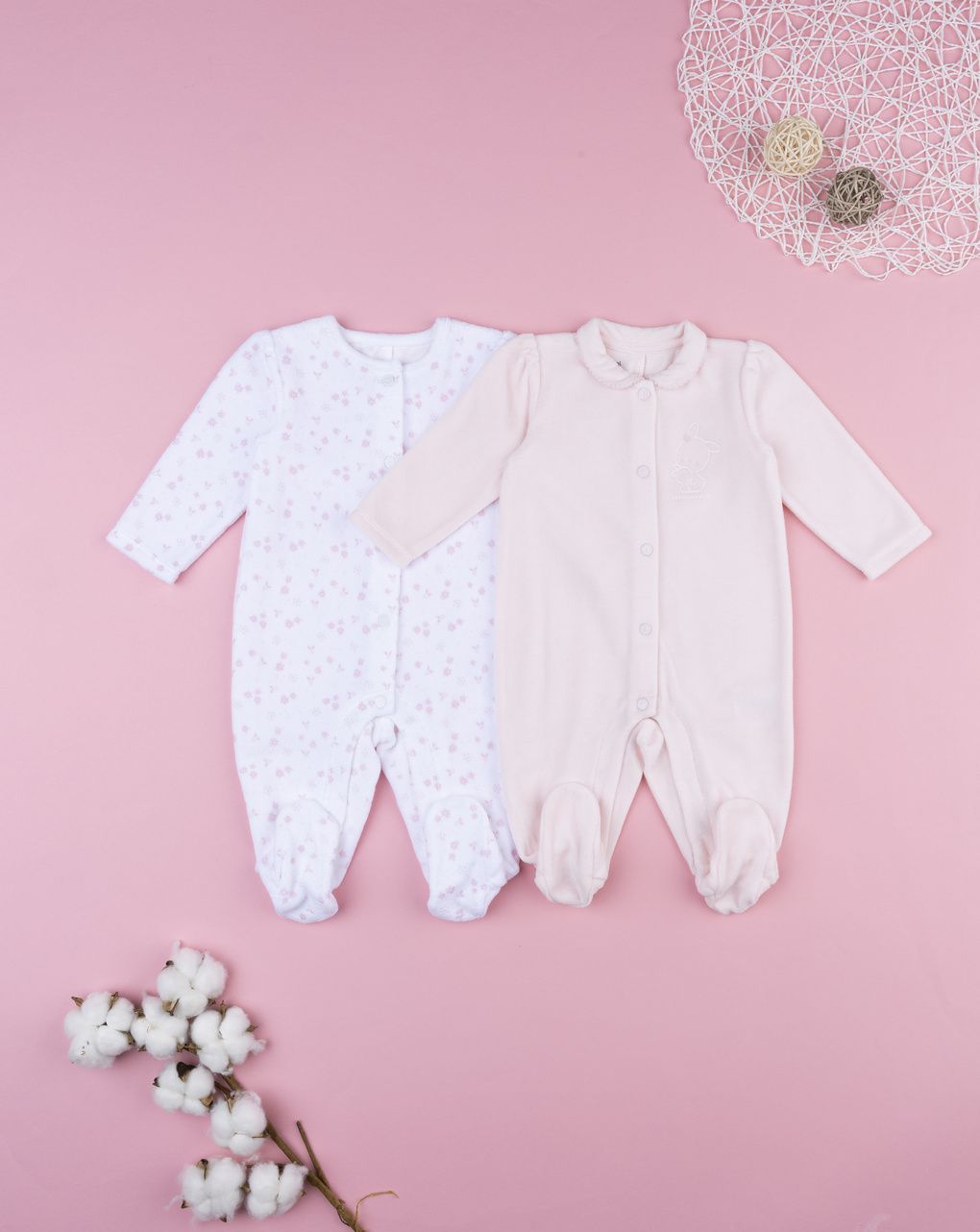 Pack 2 tutine ciniglia bimba rosa/bianco