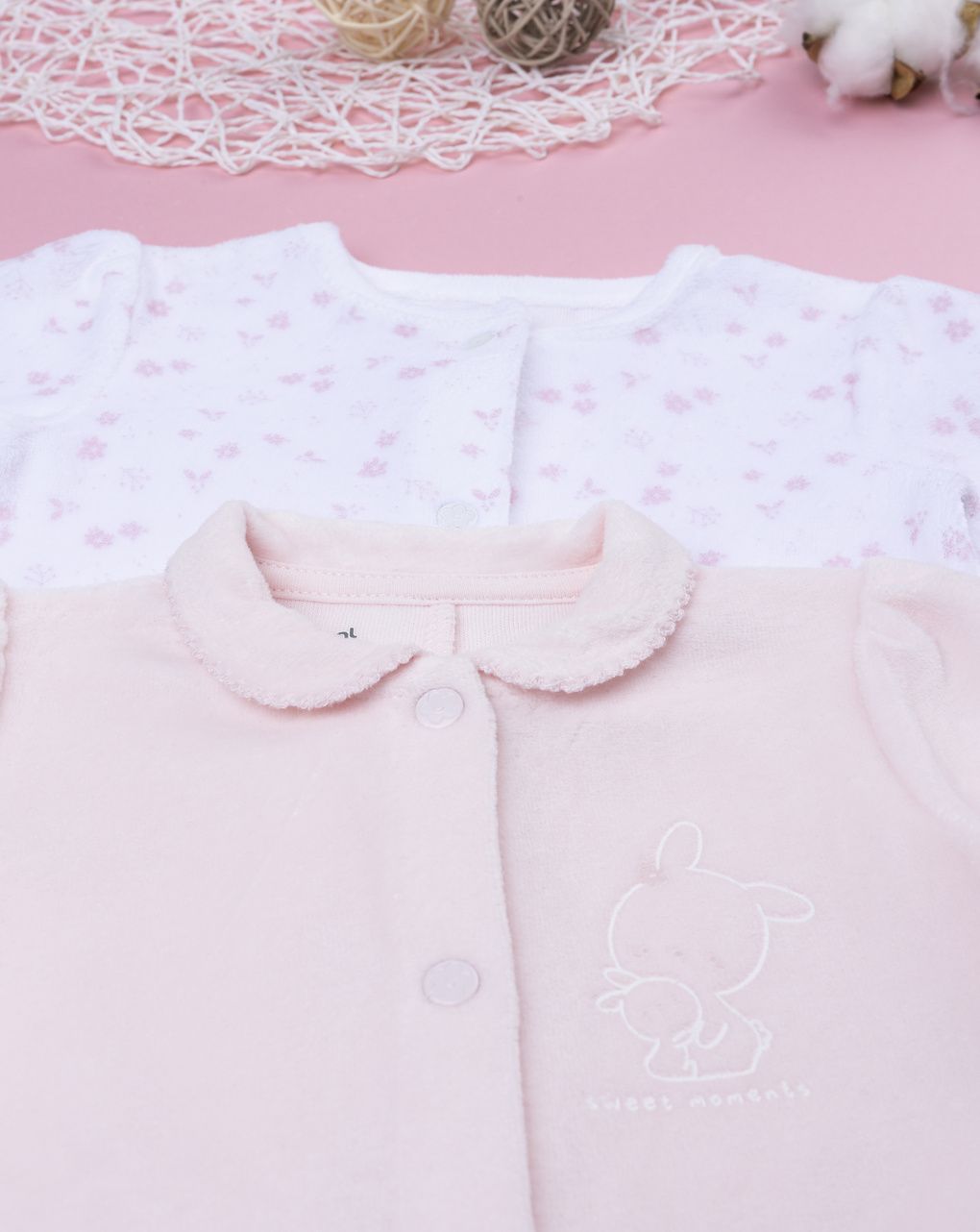 Pack 2 tutine ciniglia bimba rosa/bianco