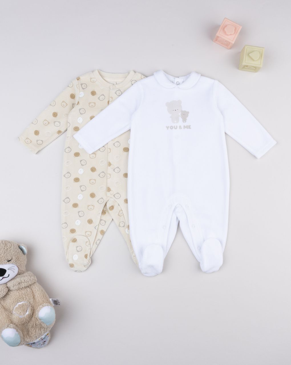 Pack 2 tutine neonato giallo/bianco