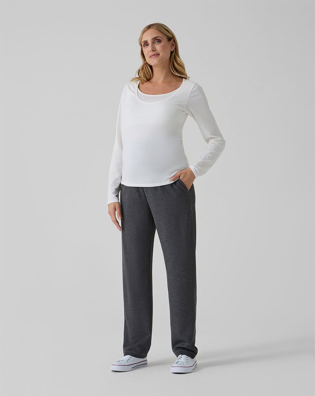 Pantalone premaman in felpa modal grigio
