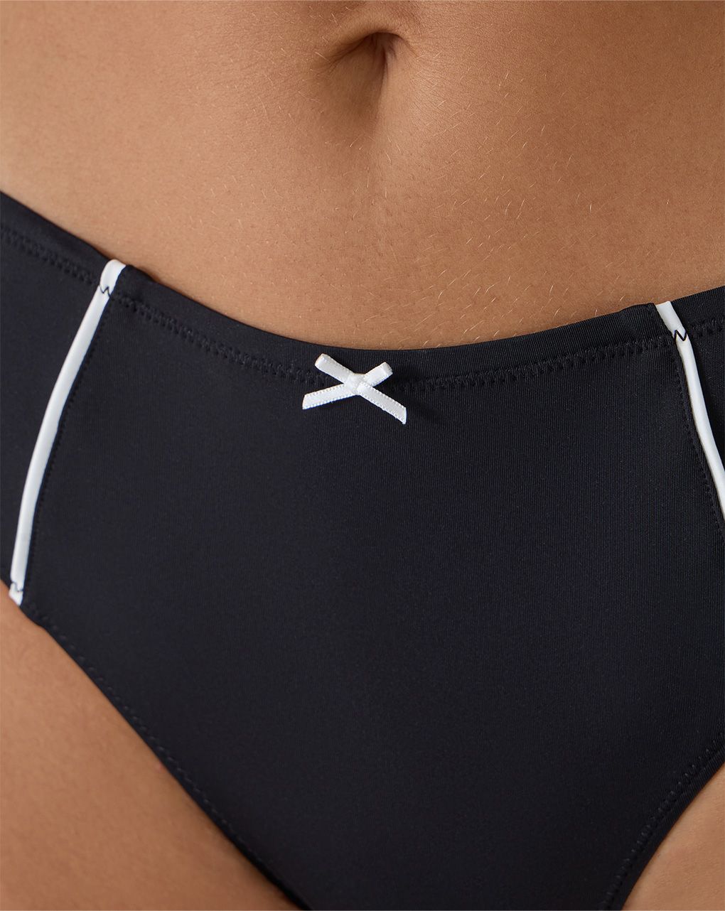 Slip nero premaman inserti bianchi