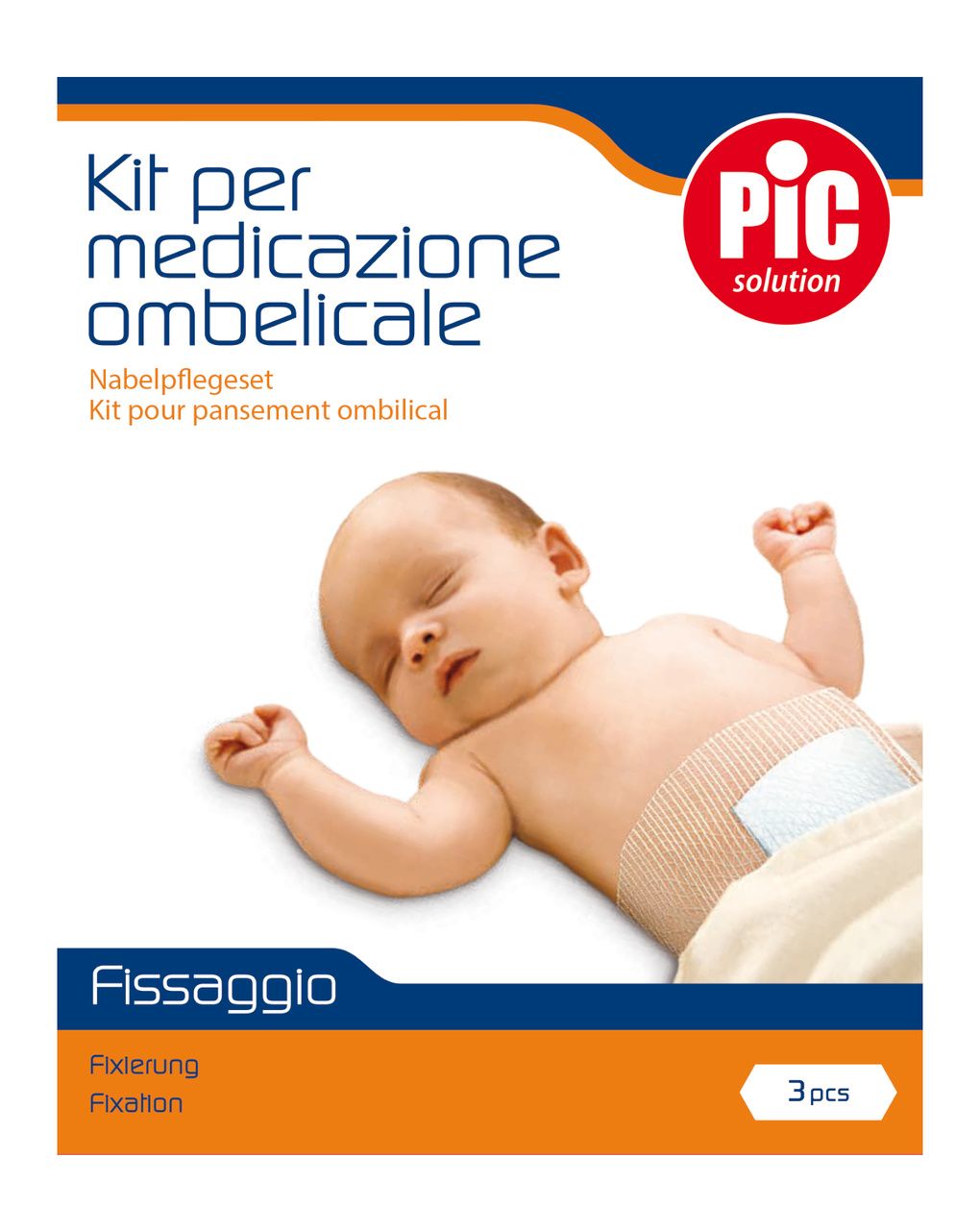 Benda rete kit ombelicale con compresse in tessuto - pic