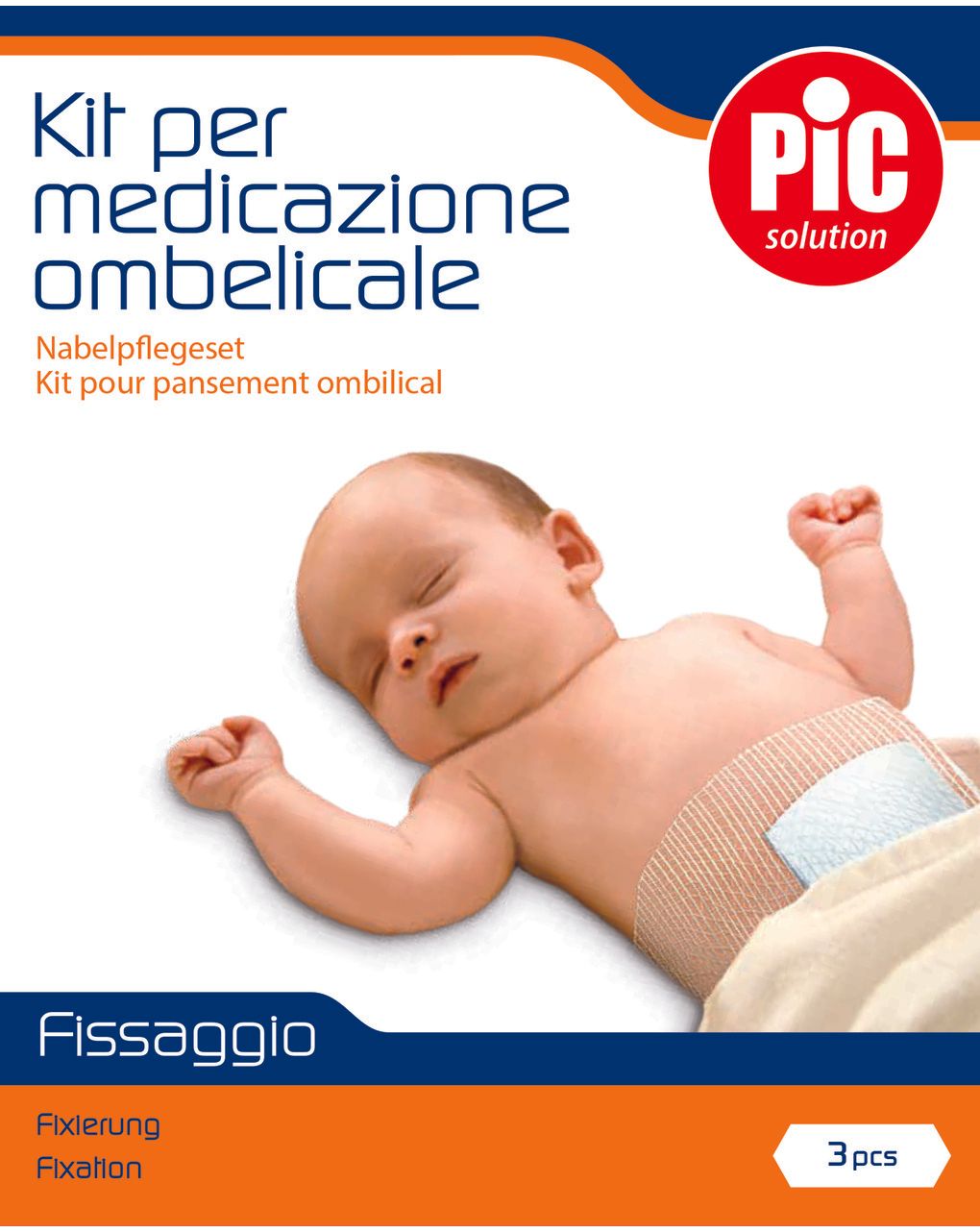 Benda rete kit ombelicale con compresse in tessuto - pic