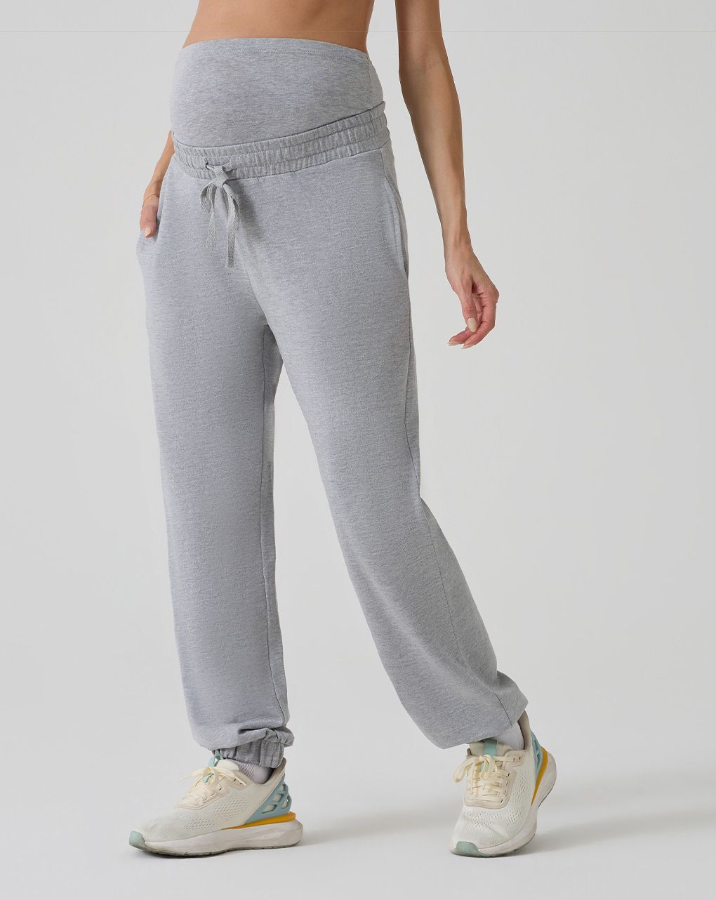 Pantalone gravidanza in felpa grigio chiaro