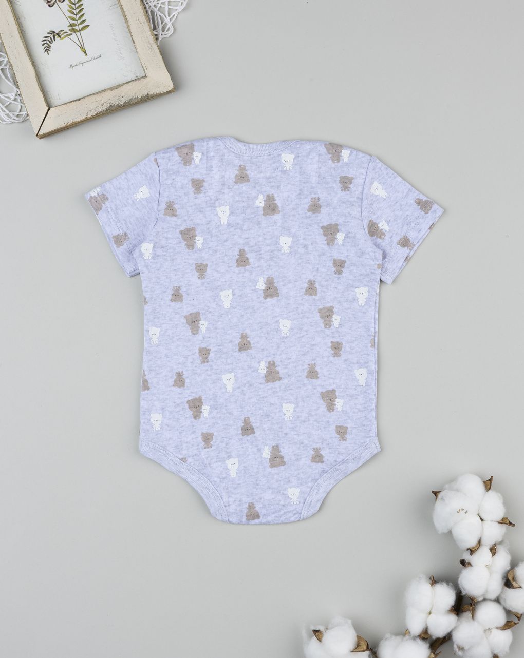 Body bimbo grigio orsetti allover