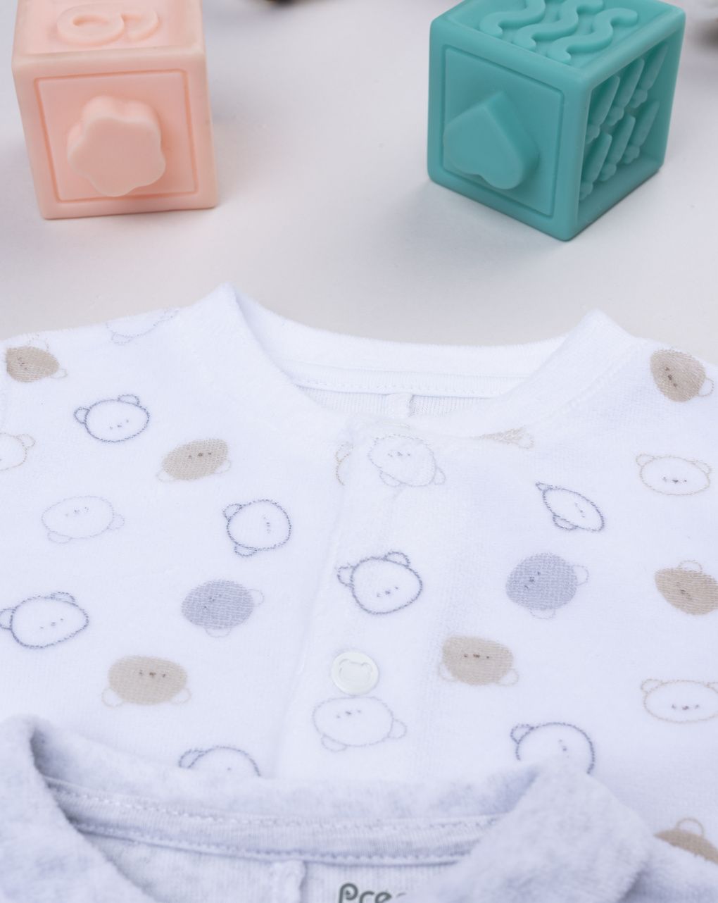 Pack 2 tutine bimbo bianco/grigio orsetti