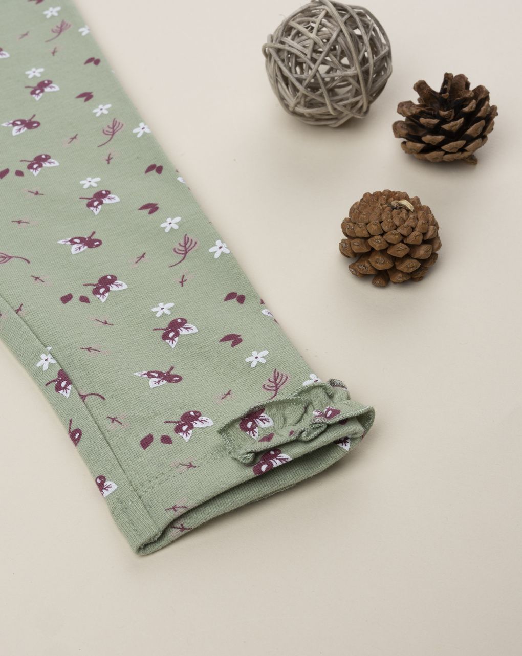 Legging bimba verde stampato
