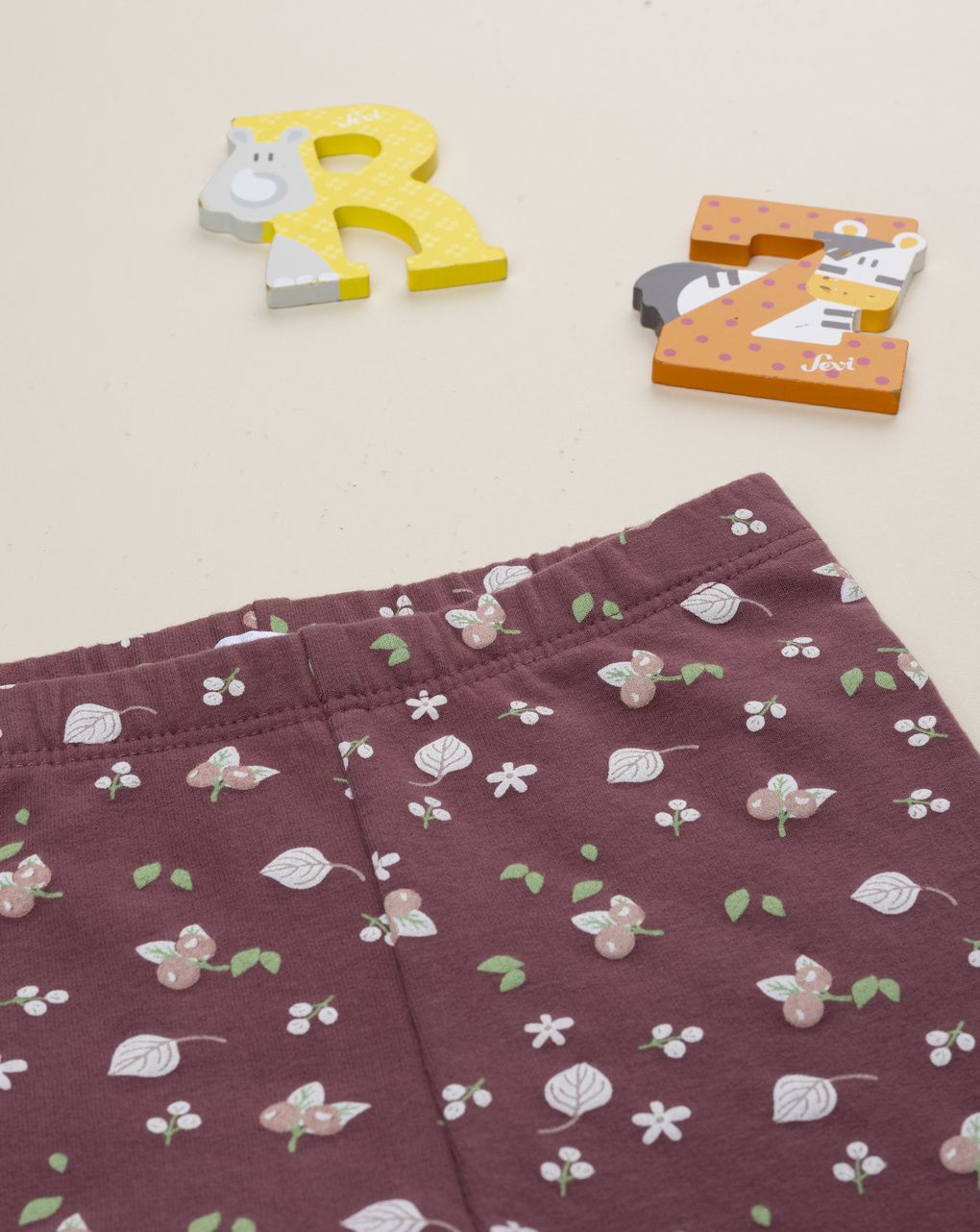 Legging bimba rosa antico stampato