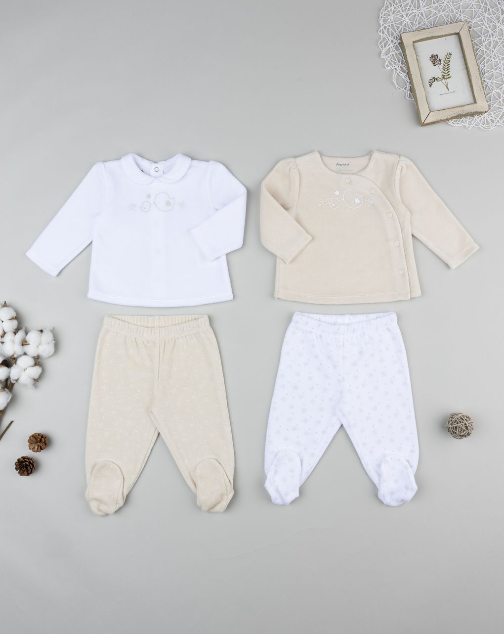 Pack 2 completi bimba bianco/beige