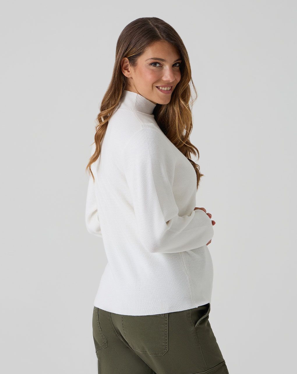 Lupetto tricot bianco premaman