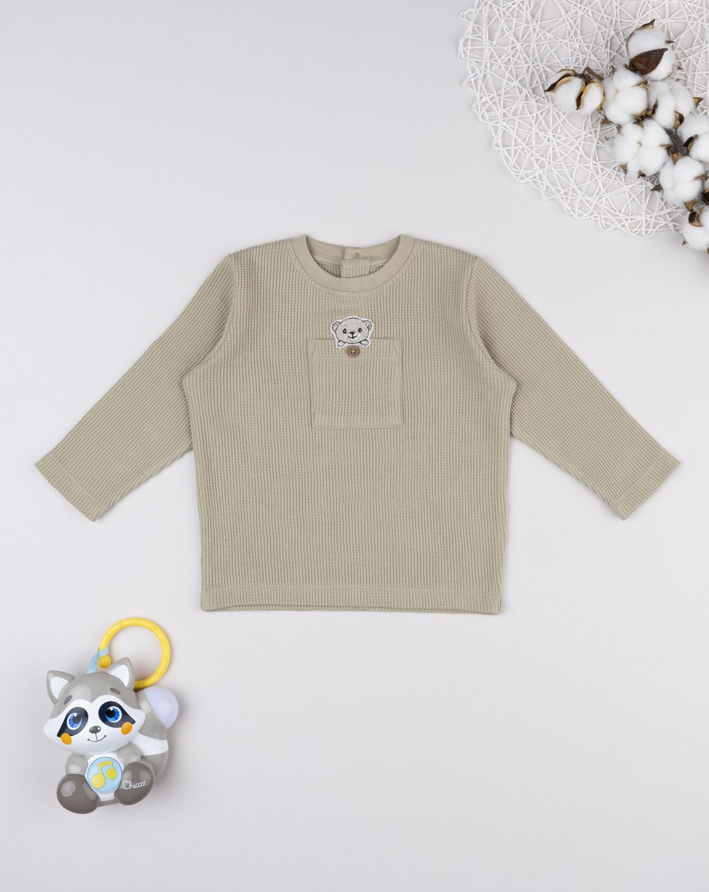 T-shirt waffle marrone bimbo