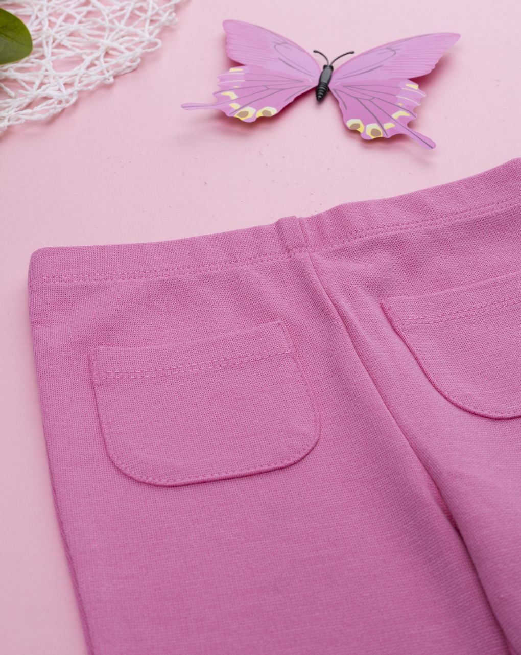 Legging zampa rosa bimba ricami fiori