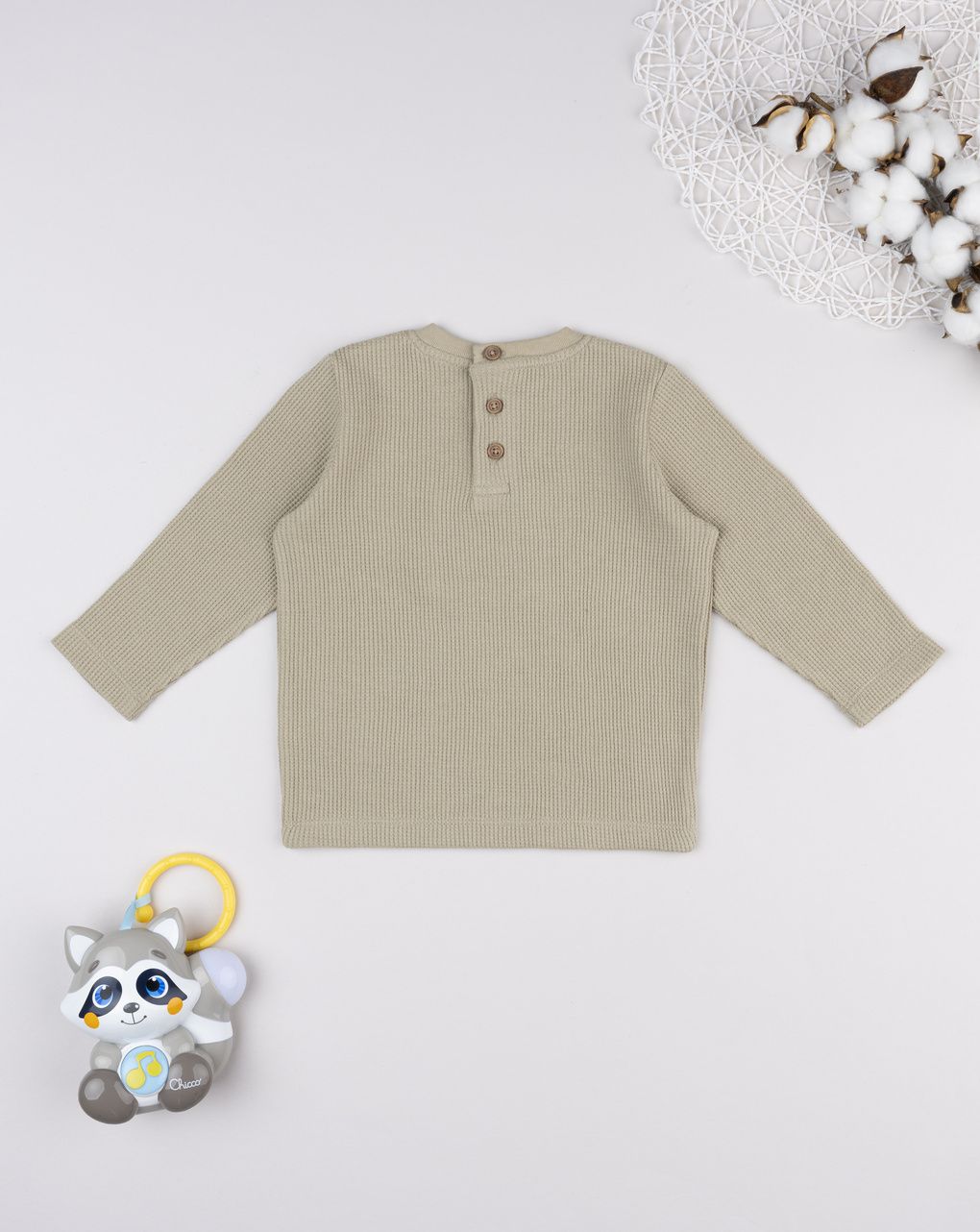 T-shirt waffle marrone bimbo