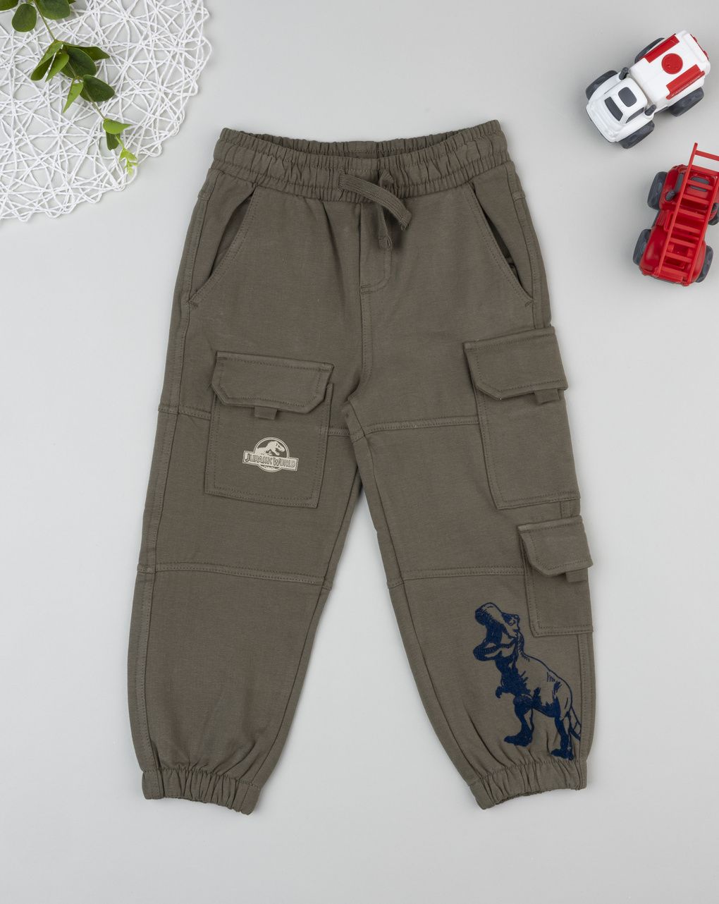 Pantalone verde bambino con tasconi