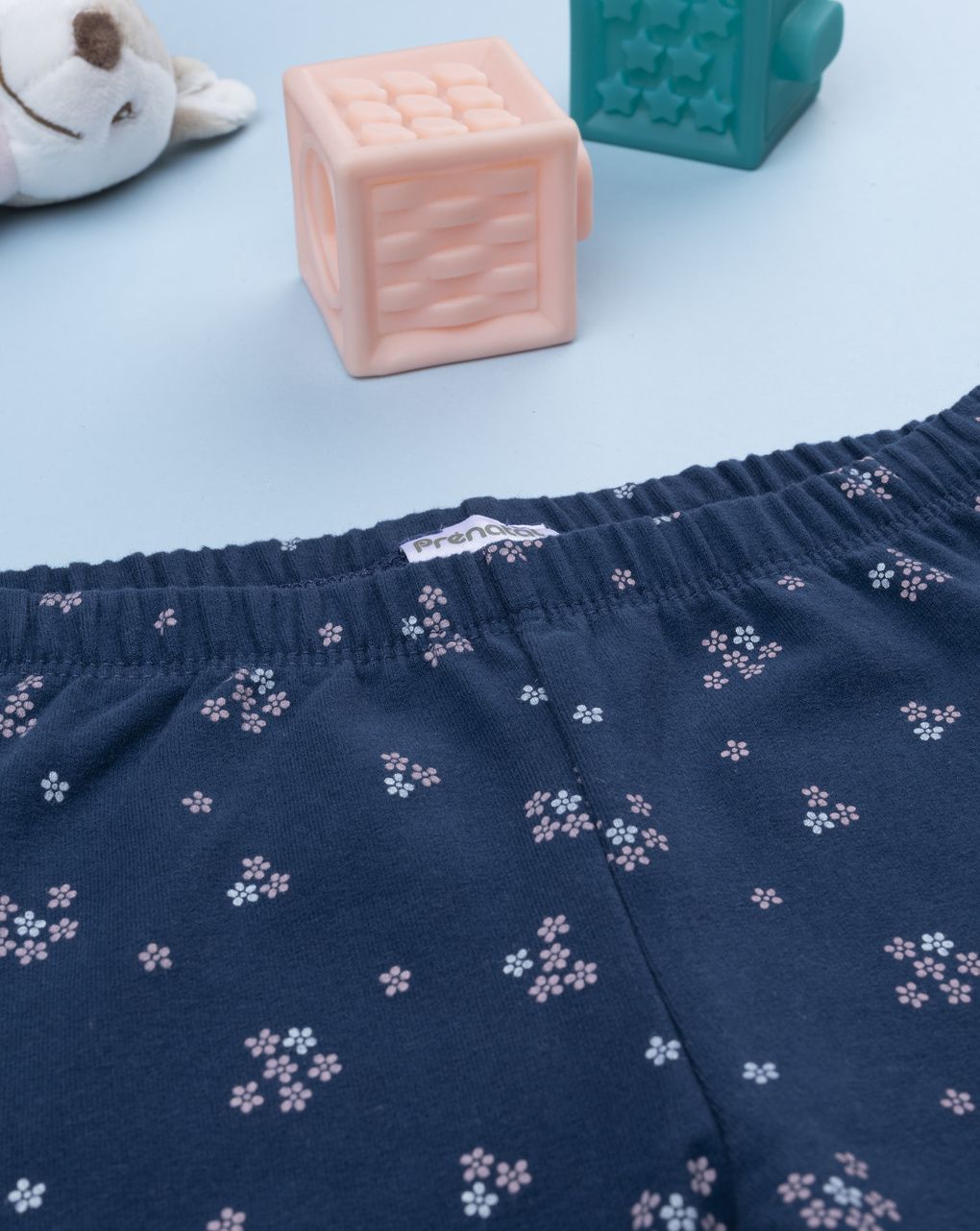 Legging bambina blu micro fiori