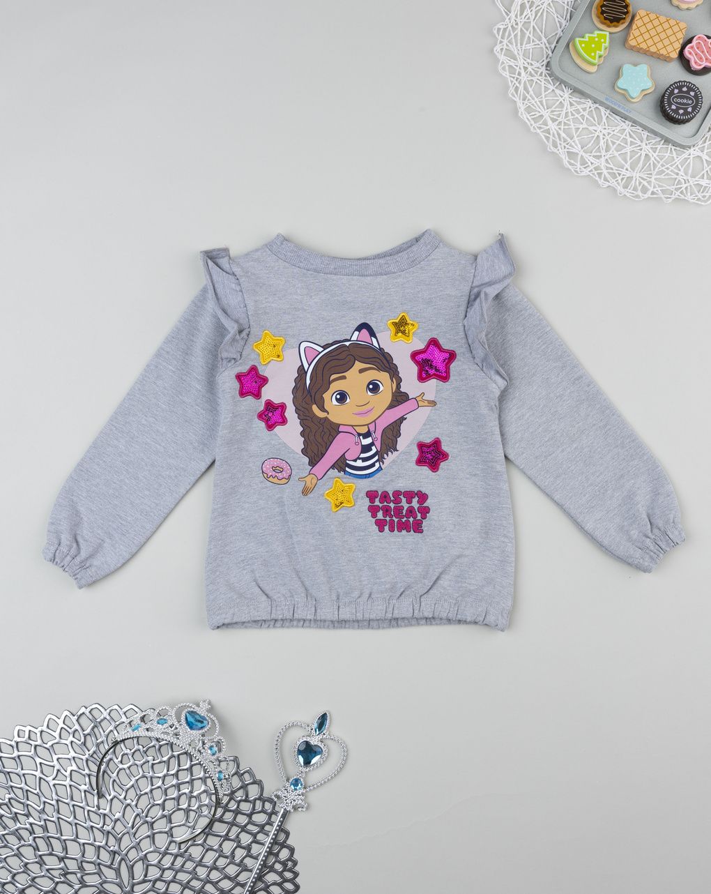 Felpa grigia bambina gabby