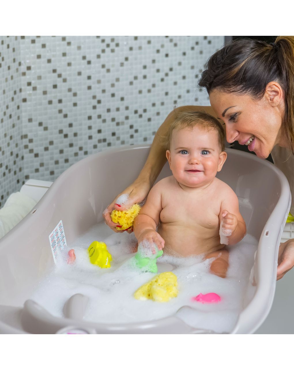 Vaschetta da bagno onda rosa 0-12 mesi - ok baby