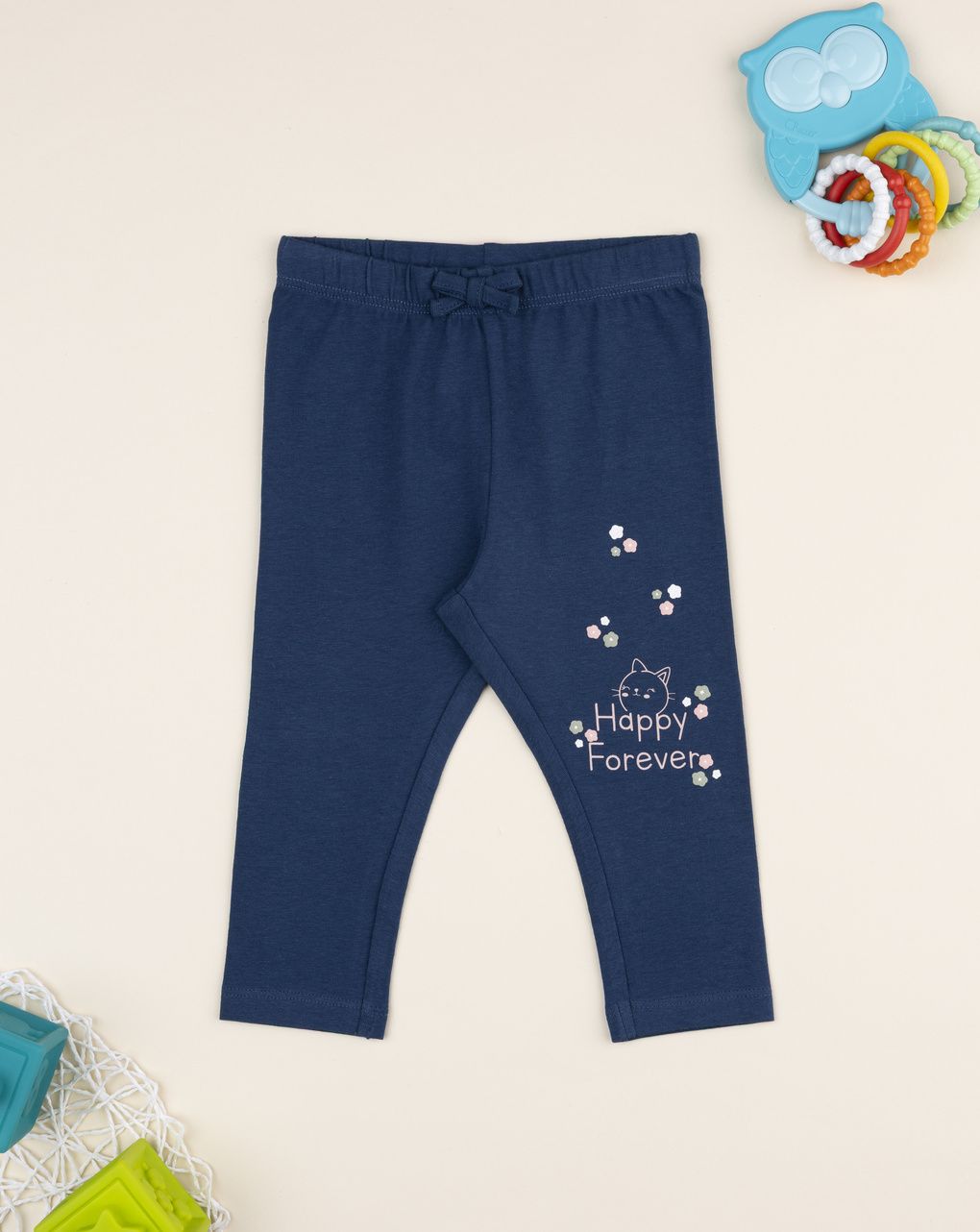 Legging bimba blu stampa gattino