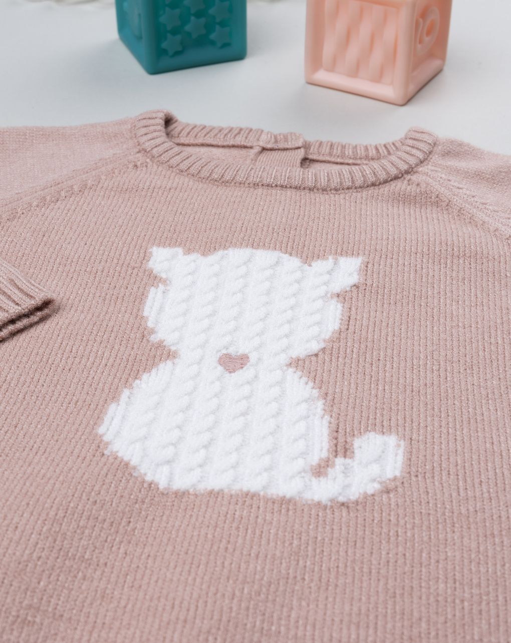 Maglione bimba rosa "gattino"
