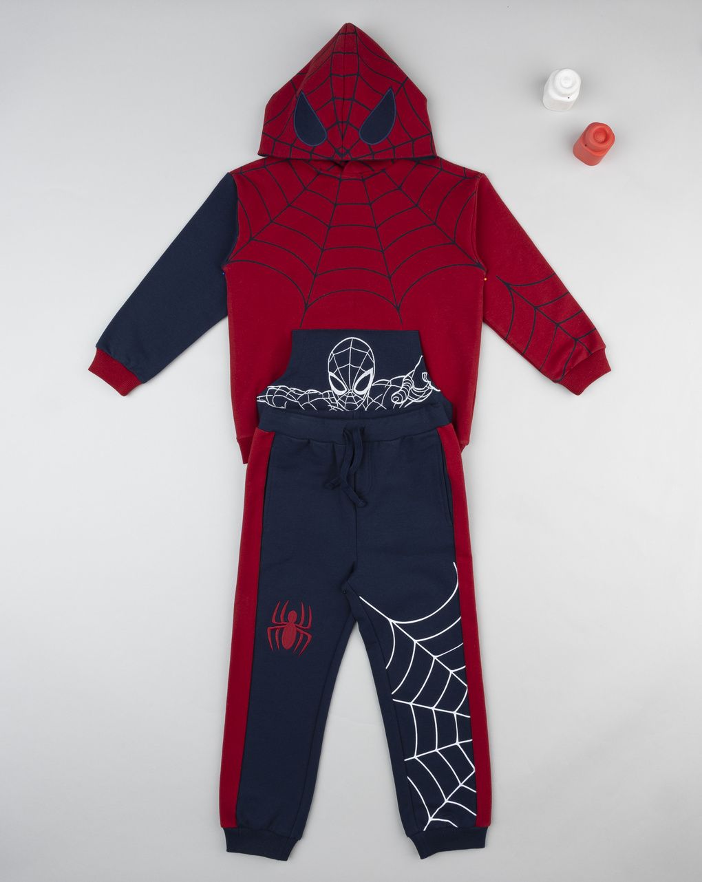 Completo jogging felpato bimbo spiderman