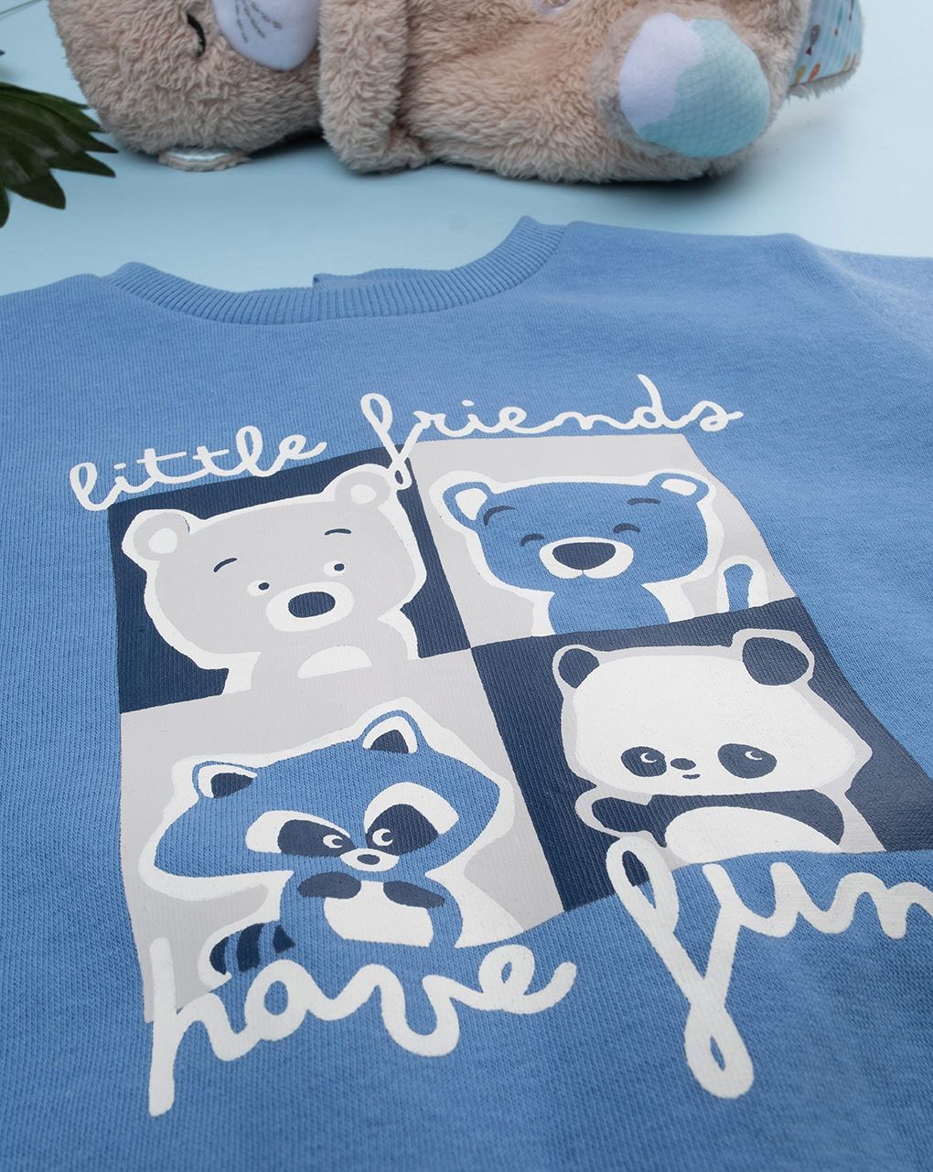 Jogger bimbo blu/grigio orsetti